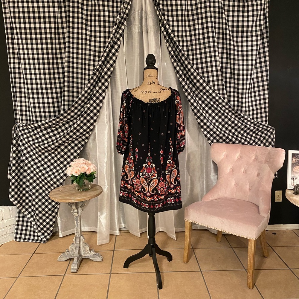 Women’s silky bohemian off shoulder dress - Picture 2 of 3